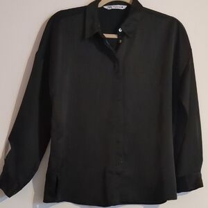 Zara Black Casual Button Down Shirt